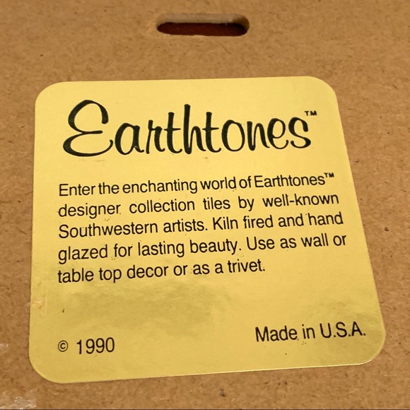 Vintage Earthtones Glazed Tile Trivet/Wall Decor - Picture 7 of 9